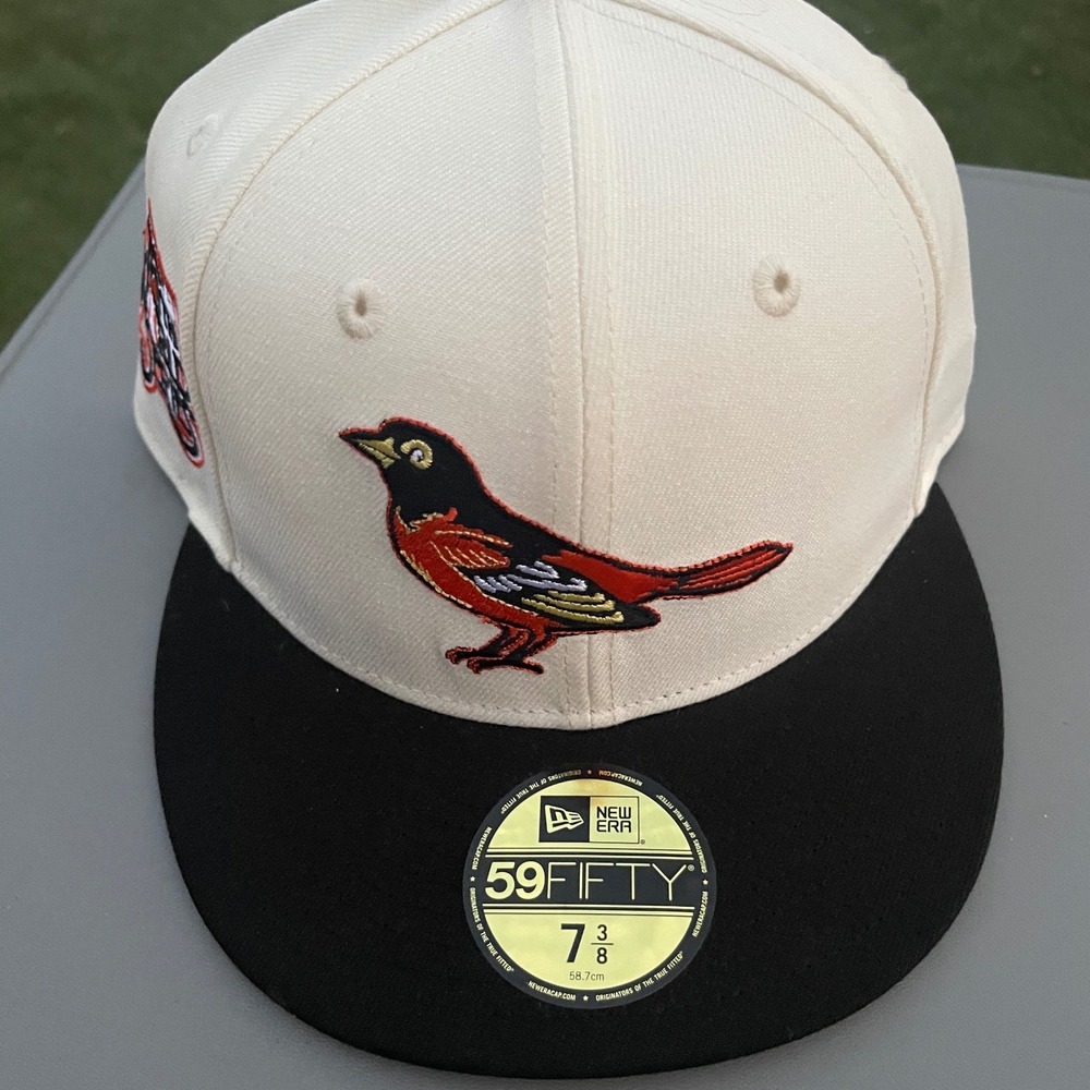 7 3/8 Baltimore Orioles Hat‎ Club 76 World Series Pink Bottom Fitted New Era Hat